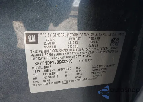 2011 Cadillac Srx Luxury Collection from USA, damaged, VIN 3GYFNDEY7BS637488